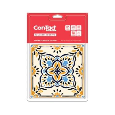 Imagem de Azulejo Adesivo Con-Tact 15x15cm, Kit com 12 pçs, Estampa Azulejo Sevilha, 70500