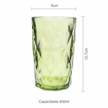 Imagem de Jogo com 6 Copos de Vidro Stella 400ml - Verde - Vista Home