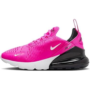 Imagem de Nike Air Max 270 Tênis infantil grande (943345-033, cinza futebol/azul trovão/azul foto/preto), Fúcsia a laser, branco, preto e branco, 6 Big Kid