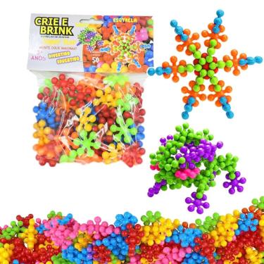 Imagem de Brinquedo de Montar Crie e Brink Estrelas Educativo Pedagógico 50 Peças
