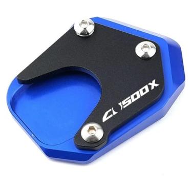 Imagem de BYYINGSUS Compatível com CB500X CB 500 X CB 500X 2013-2022 2021 2020 Acessórios de motocicleta Suporte lateral para pé Ampliar Pad & Valve Caps (azul)