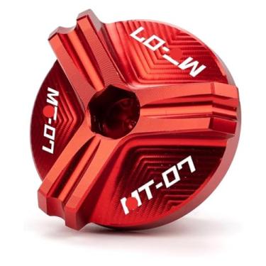 Imagem de Compatível com MT03 MT07 FZ07 MT10 FZ10 MT25 MT 03 07 10 25 YZF R1 R3 R6 FZ1 FZ6 Fa&zer Tampa de enchimento de óleo de motor de motocicleta (MT03-vermelho)