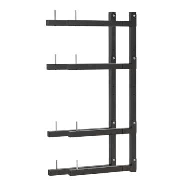 Imagem de Olgsibb Rack de armazenamento de madeira, suporte de parede dobrável cantilever de metal, 8 níveis, 82 polegadas, suporte de armazenamento de madeira compensada de sucata de madeira