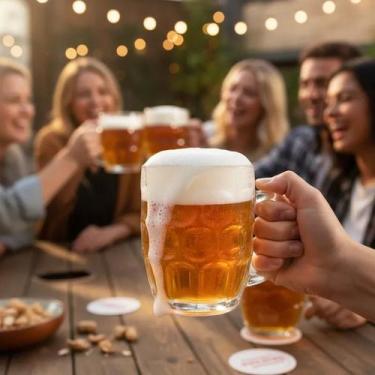 Imagem de Kit 6 Caneca Chopp Vidro Cerveja Bar Festa Restaurante 470ml - Clink