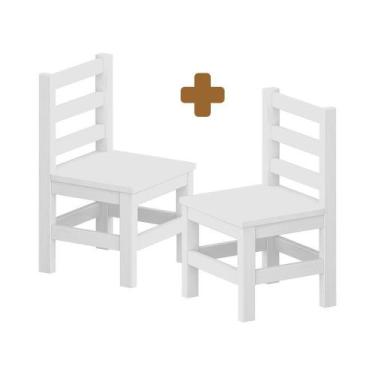Imagem de Kit 2 Mini Cadeiras Infantil De Madeira Maciça Infantil - Repleta, Bra