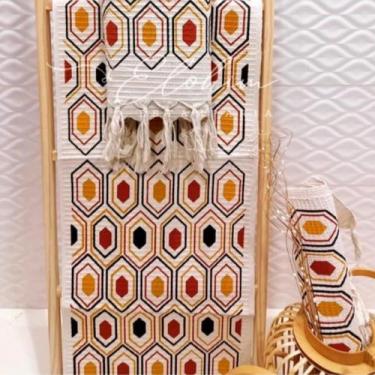 Imagem de Jogo Passadeira com Nozinho 03 Peças Jogo de Tapete para Cozinha Geome