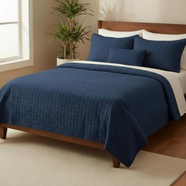 Imagem de Colcha Cobre Leito Premium Reale Casal Queen - NoBrand, Marinho, Casal