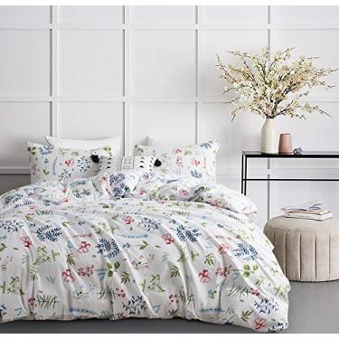 Imagem de GETIANN Conjunto de capa de edredom macia de cama leve hipoalergênico capa de edredom de microfibra com 2 fronhas de qualidade de hotel, Style 3, Full/Queen