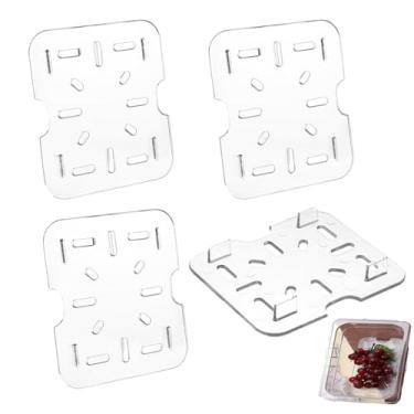 Imagem de ArrErr Pacote com 4 bandejas de alimentos prateleira de drenagem inferior de plástico transparente para panelas de alimentos de policarbonato transparente tamanho 1/6 com tampas, panelas de