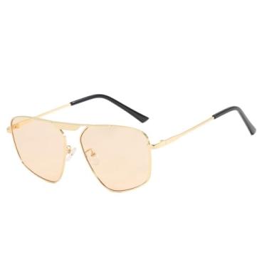 Imagem de Óculos de sol polarizados clássicos para mulheres, óculos retrô poligonais anti-luz azul, armação de metal, óculos UV400, 3,143mm