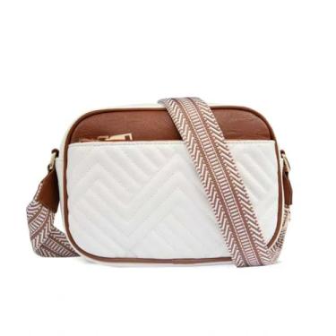 Imagem de REMUMULUS Bolsa tiracolo quadrada de couro vegano para mulheres, capacidade de 2,5 L, casual, boho, bolsa tiracolo, 8079-branco, Estilo casual