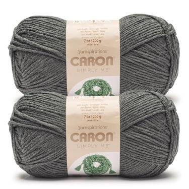 Imagem de Caron Simply Me Fio cinza escuro mesclado - pacote com 2 unidades de 160 g - 62% acrílico, 20% nylon, 18% lã - nº 5 volumoso - 197 jardas - tricô/crochê
