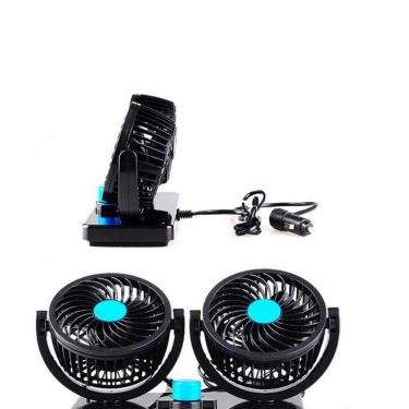 Imagem de Ventilador Automotivo Duplo Rotativo Ajustavel Veicular Carro Van E Onibus 12v