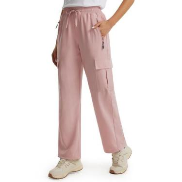 Imagem de Calças cargo Libin femininas de verão resistentes à água rosa claro M