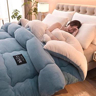 Imagem de Cobertor, único, tecido de lã, macio ao toque, antiestático, grosso, suave e macio, liso, cobertor de pele, cobertor de inverno, 200*230*E, cobertor elegante, para casa, casa, futon de inverno