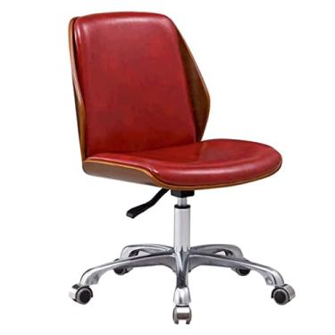 Imagem de Cadeiras de secretária de escritório cadeira de escritório cadeira de secretária ajustável cadeira de computador de couro de madeira cadeiras gerenciais para casa cadeiras executivas minimalistas