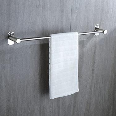 Imagem de Toalheiro de toalheiro sem perfuração, trilho de cabide de toalha, toalheiro montado na parede, toalheiro de aço inoxidável, suporte de toalha para banheiro, cozinha/C (A)