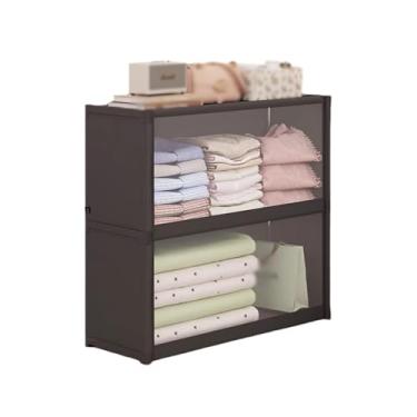 Imagem de PEKJI Armários portáteis de tecido não tecido com capa que economiza espaço guarda-roupa portátil armário de armazenamento guarda-roupa cúbico moderno