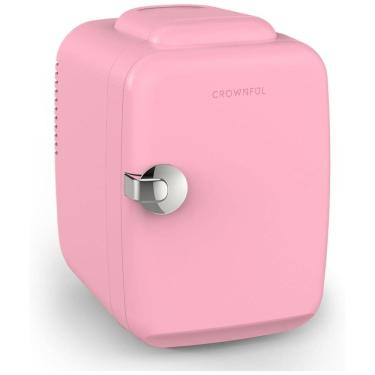 Imagem de Mini Geladeira para Skincare 4 Litros Portátil, 12V, 110V, CROWNFUL CF PC4LBLK, Rosa