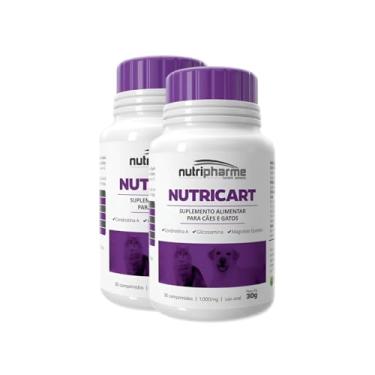 Imagem de 2 Nutricart 1000 Suplemento Alimentar Cachorros Gatos 30 Cp kit