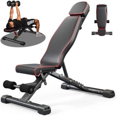 Imagem de Yoleo Banco de Peso Ajustável de 399 kg, com Supino e Cabeça Estendida, para Treinos em Casa e Corpo Inteiro