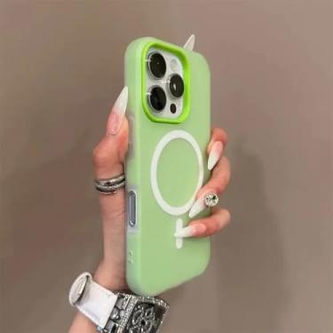 Imagem de Capa de celular 2 em 1 Candy Color para iPhone 17 Air 16 e 15 14 Plus 13 11 12 Pro Max, transparente, fosca e macia, verde, F