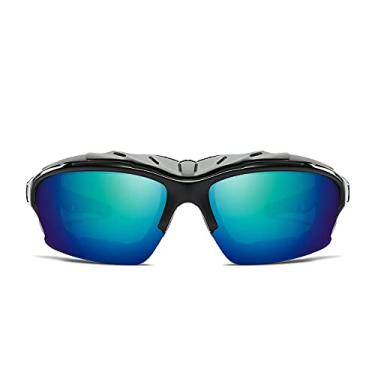 Imagem de Efashion Óculos de sol esportivos para homens e mulheres óculos de sol polarizados para ciclismo 100% bloqueio UV, Preto, Medium