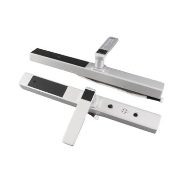 Imagem de FTVOGUE WiFi Smart Lock Entrada Sem Chave 5 Em 1 Chave de Cartão Com Senha de Impressão Digital TY APP Fechadura de Porta Em Liga de Alumínio para Porta Frontal de Espessura de 40-120 (Prata)