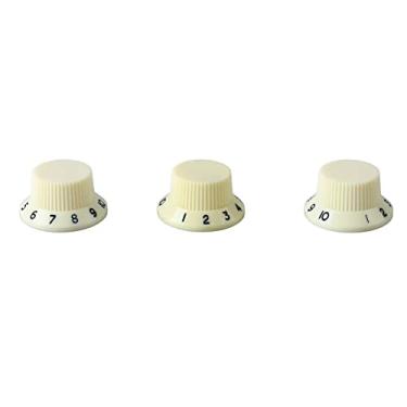 Imagem de RiToEasysports Botões de Controle de Guitarra de Plástico Durável, Substituição de Letras Transparentes, 3 Botões de Tom de Guitarra Elétrica para Melhor Desempenho, para Entusiastas (Letras pretas