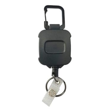 Imagem de Porta-crachá tático - carretel resistente com clipe retrátil, chaveiro, porta-cartão de identificação (preto E)