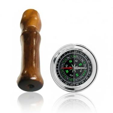 Imagem de Apito Tucano Modelo 37 + Bússola Profissional 7,5 Portátil Camping Caça Trilha