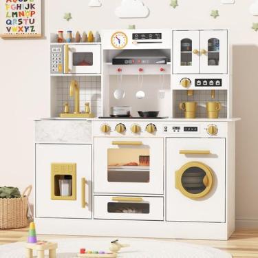 Imagem de Wooden Play Kitchen BIERUM com luzes e sons 90x33x90cm