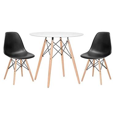 Imagem de Loft7, Kit - Mesa redonda Eames 80 cm + 2 cadeiras Eiffel Dsw