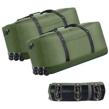 Imagem de Finnhomy Bolsa esportiva dobrável de 120 L com 3 rodas, bolsa leve de viagem com grande capacidade de carga, bolsa esportiva com rodinhas de 81 cm com alça de ombro para viagens, acampamento, esportes