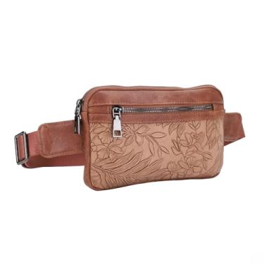 Imagem de Liz Soto Mia Pochete feminina – Bolsa transversal de couro vegano, bolsa de cintura conversível para viagens, Marrom