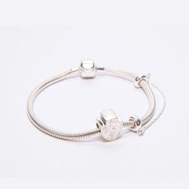 Imagem de Berloque Vasco Escudo em Prata 925 + Pulseira Tamanho 17 cm-Unissex