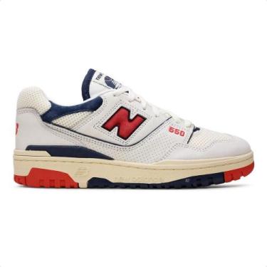 Imagem de Tênis New Balance 550 Masculino, Bege, Vermelho, 39