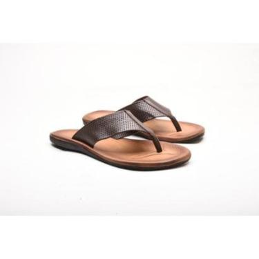 Imagem de Chinelo Masculino Confortável Café em Couro-Masculino