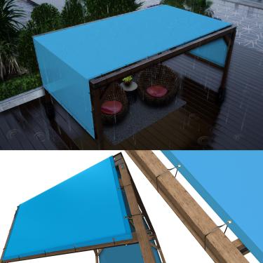 Imagem de ColourTree Cobertura de substituição de toldo de pérgola azul à prova d'água de 2,5 x 3,5 m UPF50, tecido de grau comercial 260 GSM para pátio ao ar livre, jardim, deck, quintal (fazemos tamanho