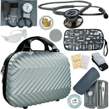 Imagem de Kit Bic Enfermagem Aparelho Pressão Estetoscopio Duplo - Love Saude, E