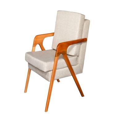 Imagem de Poltrona Decorativa Mona Luxo Dora Bela Cor Bege Linho