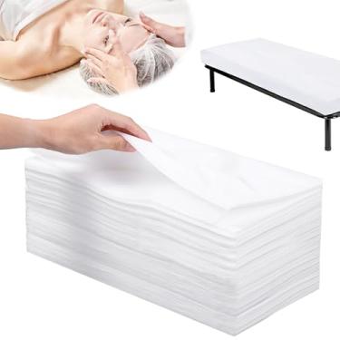 Imagem de Wanmu 100 capas de cama descartáveis de 78,7 cm x 180,3 cm, não tecido, lençóis de spa à prova d'água, protetor de mesa de massagem respirável e durável para tratamentos faciais, tatuagens, depilação