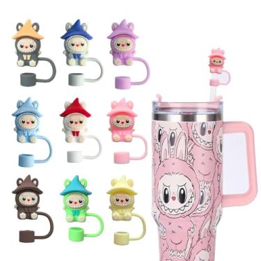 Imagem de Capas de canudo de silicone de 10 mm para copo Stanley 30 e 1,134 g (pacote com 9) - Tampas e acessórios de tampa reutilizáveis à prova de poeira