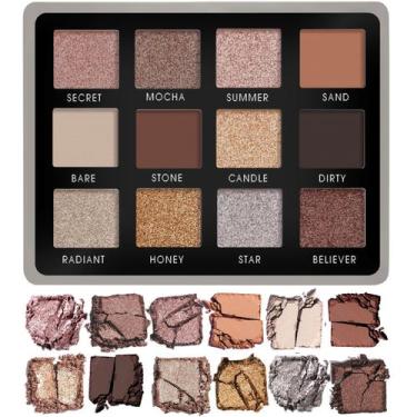 Imagem de Paleta de sombras Lamora Nude Neutral 12 tons com espelho