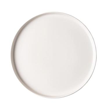 Imagem de LUMINFLY Placa de cerâmica fosca branca 27 cm, louça de estilo nórdico, utensílios de cozinha moderna, utensílios de mesa de jantar de longa duração, seguro para lava-louças e micro-ondas