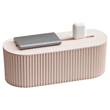 Imagem de Caixa organizadora de cordão branco Frost, compartimento superior para fácil acesso ao cabo, design de plástico para armazenamento de mesa