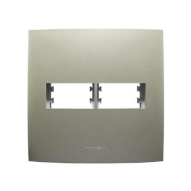 Imagem de Placa 4X4 com Suporte Para 2 Módulos Inova Pro Class Alumbra Champagne