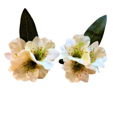 Imagem de Porta Guardanapo Astromélia Branca Decoração Mesa Posta 12Un