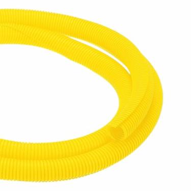 Imagem de DMiotech Tubo dividido de tear de fio de 3 m, 3 cm, protetores de cabo de conduíte flexível para animais de estimação, para escritório, casa, jardim, amarelo