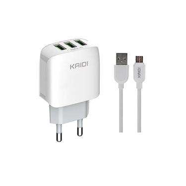 Imagem de Carregador de Parede Micro USB V8 KAIDI KD-557S 3 Saidas 15.5W